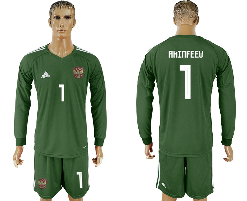 Maillot de foot RUSSIA LONG SLEEVE SUIT #1 AKINFEEV  2018 FIFA W